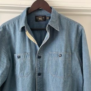 RRL striped indigo workshirt
